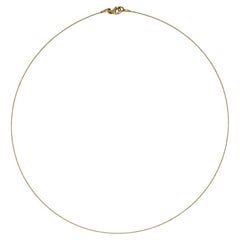  Italian 18kt Yellow Gold 18" 0.50mm Twist Cable Omega Wire Choker Necklace