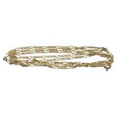 Chaîne Figaro italienne en or jaune 18 carats 2 mm de large 25 pouces de long 6,7 grammes estampillée