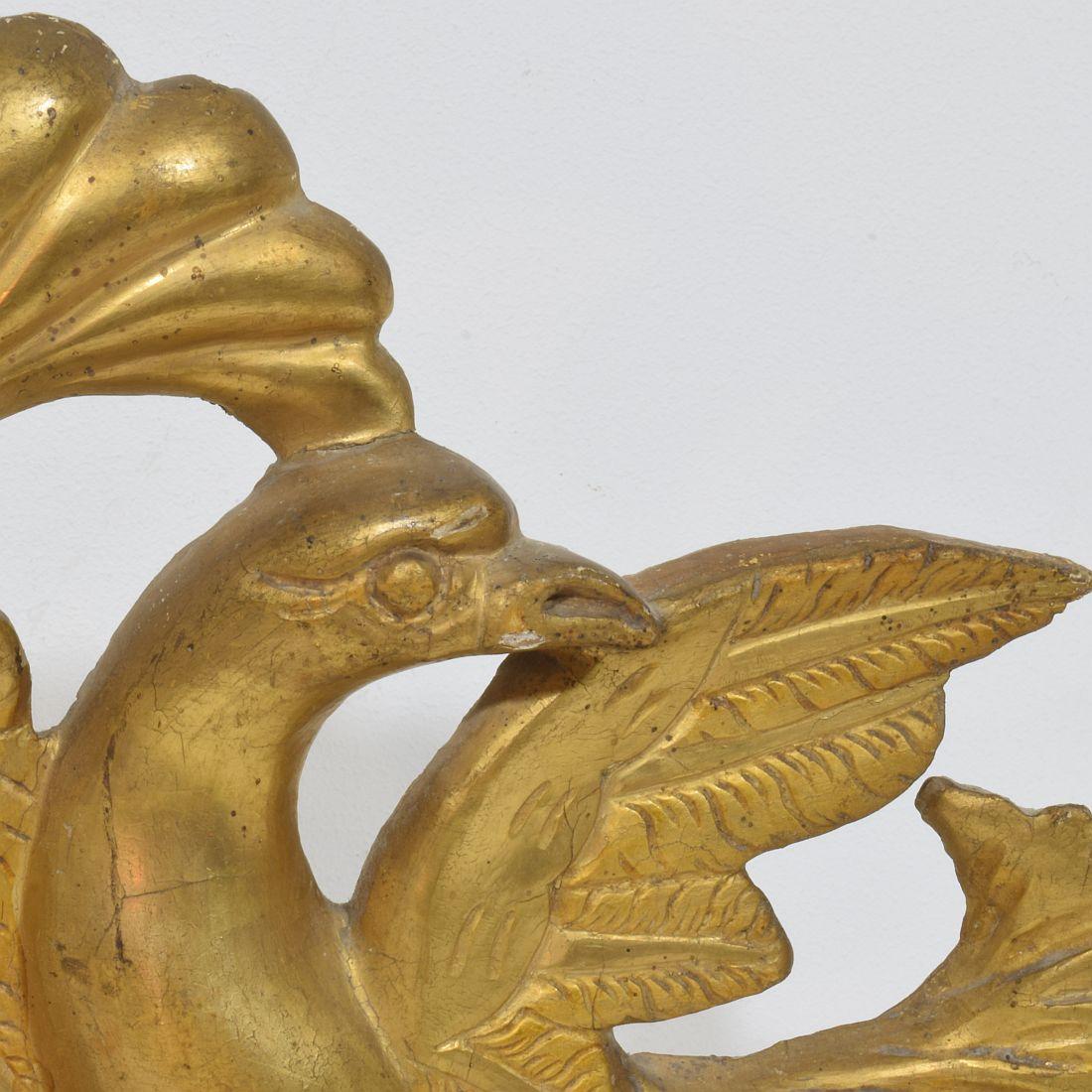 Italian 18th/ 19th Century Carved Giltwood Neo Classical Ornament With Birds For Sale 4