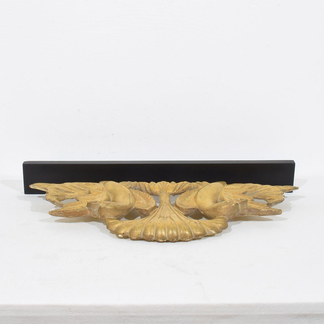 Italian 18th/ 19th Century Carved Giltwood Neo Classical Ornament With Birds For Sale 5