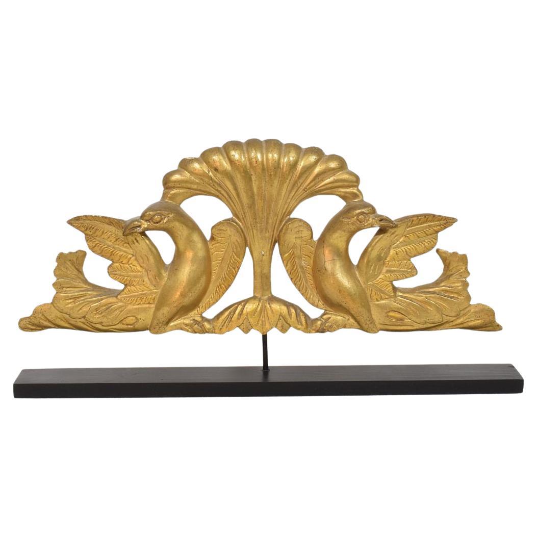 Italienisches Ornament aus geschnitztem Giltholz des 18. und 19. Jahrhunderts, neoklassisch, mit Vögeln