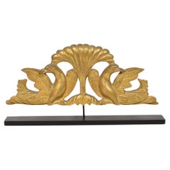 Italienisches Ornament aus geschnitztem Giltholz des 18. und 19. Jahrhunderts, neoklassisch, mit Vögeln
