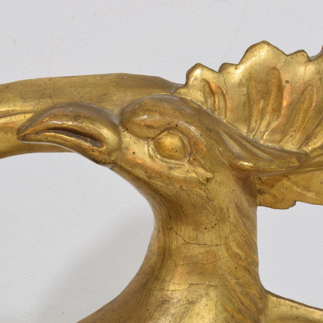 Italian 18th/ 19th Century Carved Giltwood Neo Classical Style bird Ornament For Sale 8