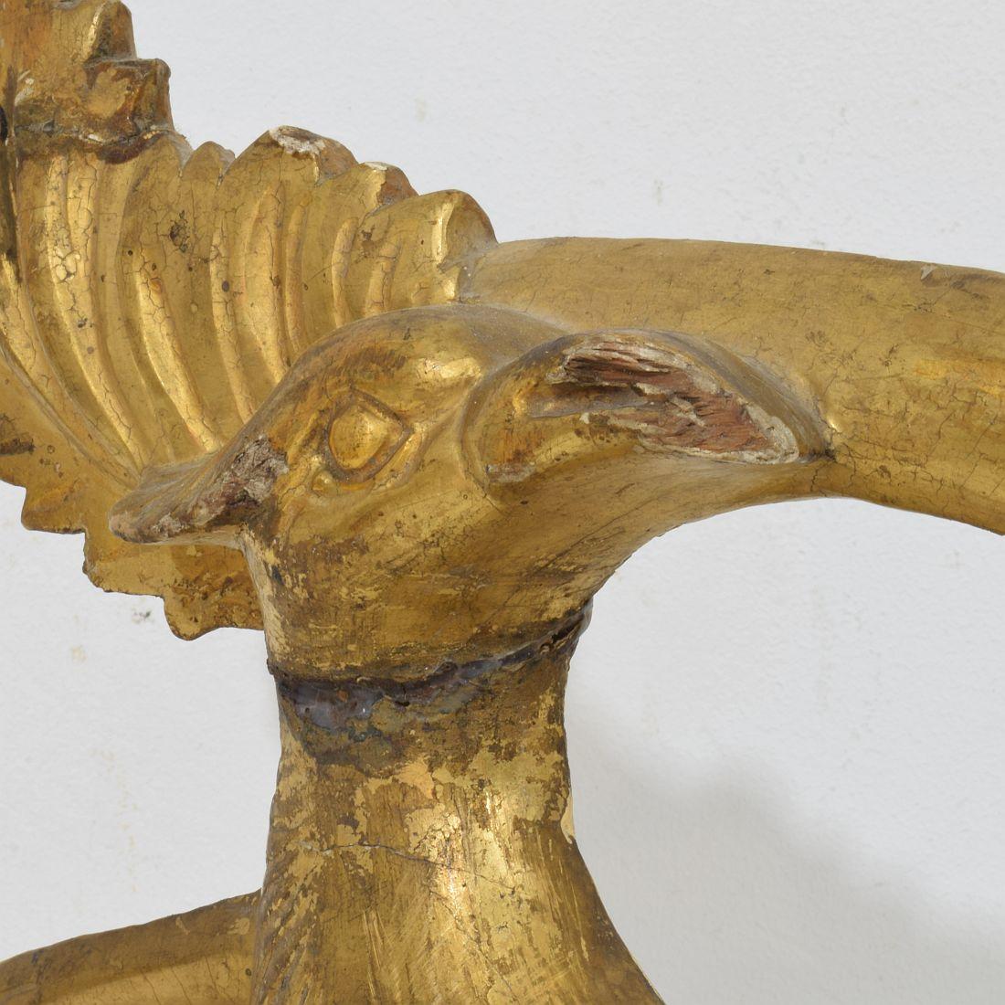 Adorno de pájaro italiano de estilo neoclásico tallado en madera de gilt del siglo XVIII/XIX en venta 7