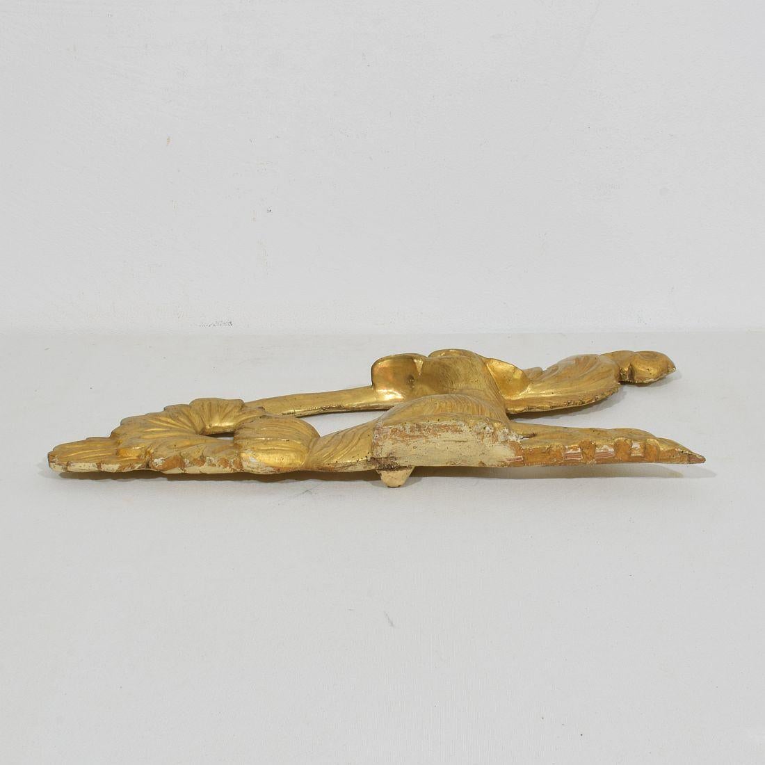 Italian 18th/ 19th Century Carved Giltwood Neo Classical Style bird Ornament For Sale 14