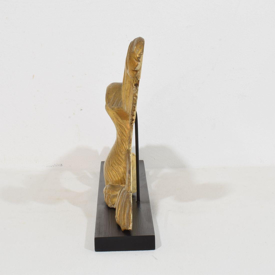 Wood Italian 18th/ 19th Century Carved Giltwood Neo Classical Style bird Ornament For Sale