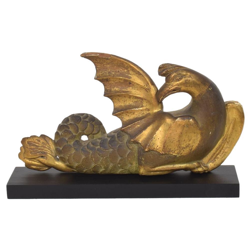 Italian Neoclassical Handcarved Wooden Mythical Figure, 1780-1820 For Sale