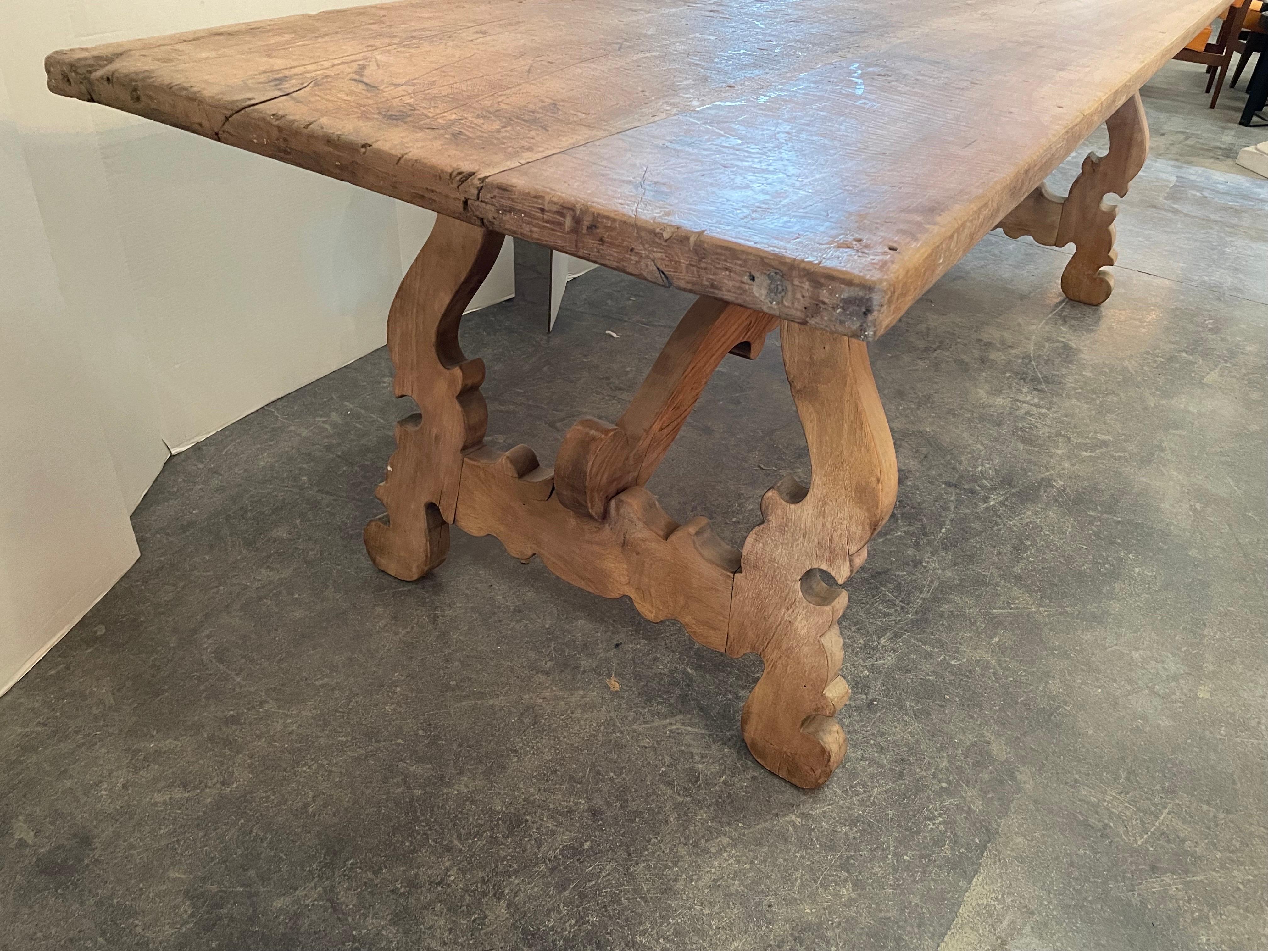Carved Italian 18th And 19th Century Tuscan Walnut Dining Table For Sale