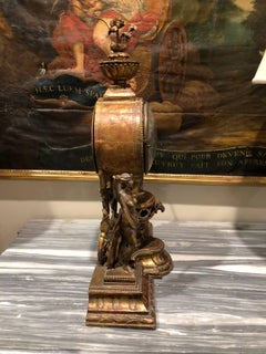 Italian 18th Century Giltwood Mantle Clock