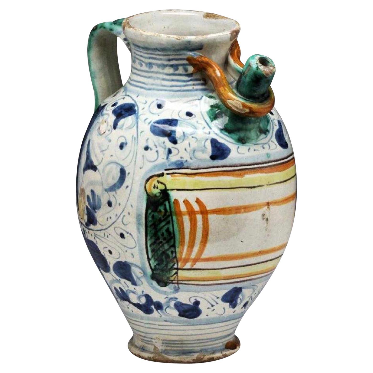 Italian 18th C. Majolica Wet Drug or Syrup Jar For Sale