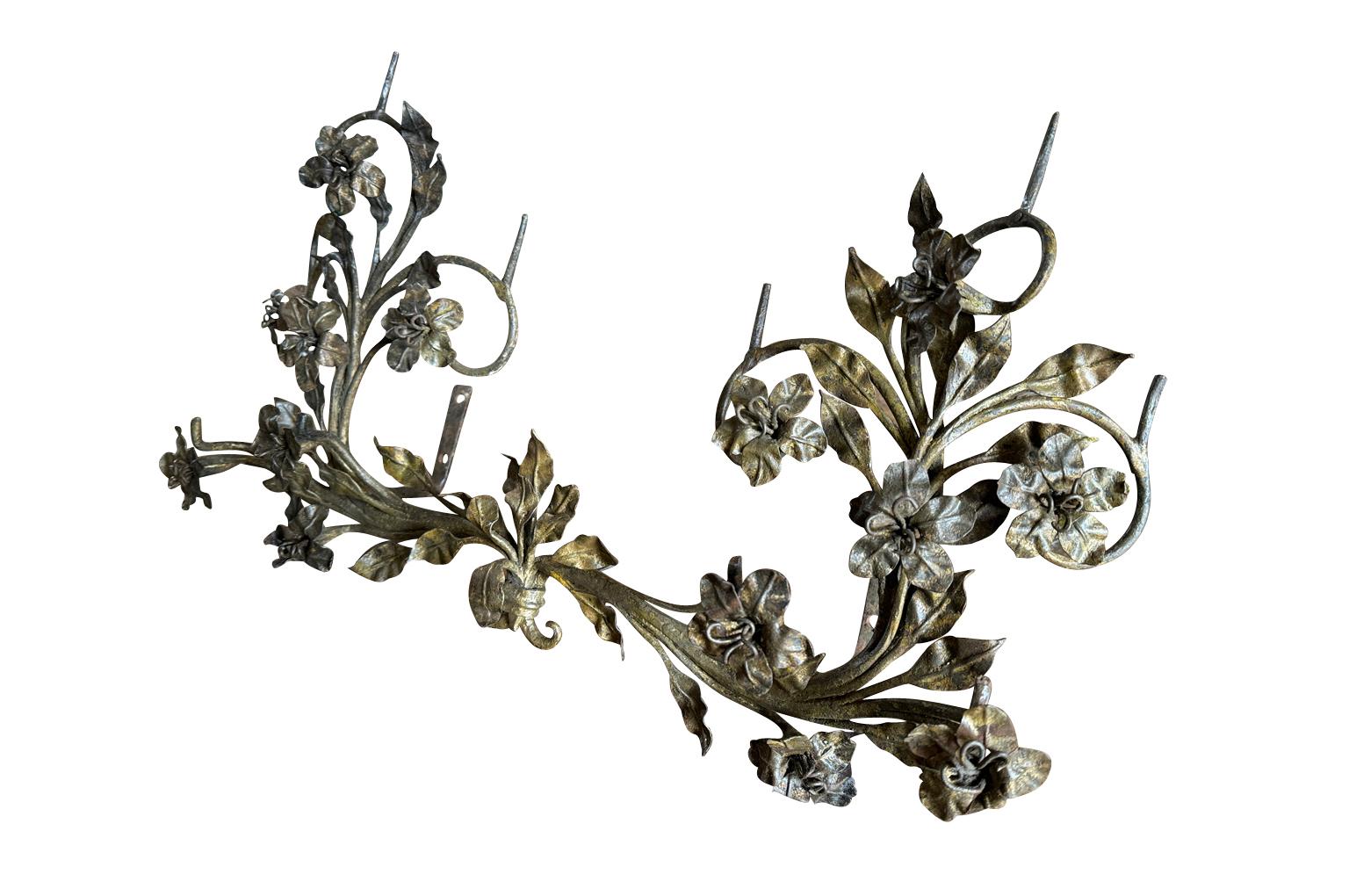 Italian 18th Century Applique - Sconce from the Genoa region of Italy.  Beautifully crafted from gilt iron.