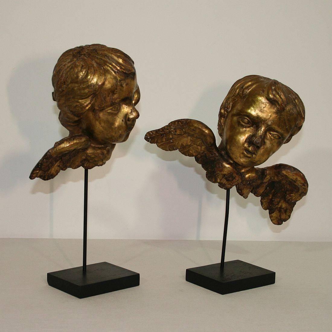 Gilt Italian 18th Century Baroque Gilded Angel Heads