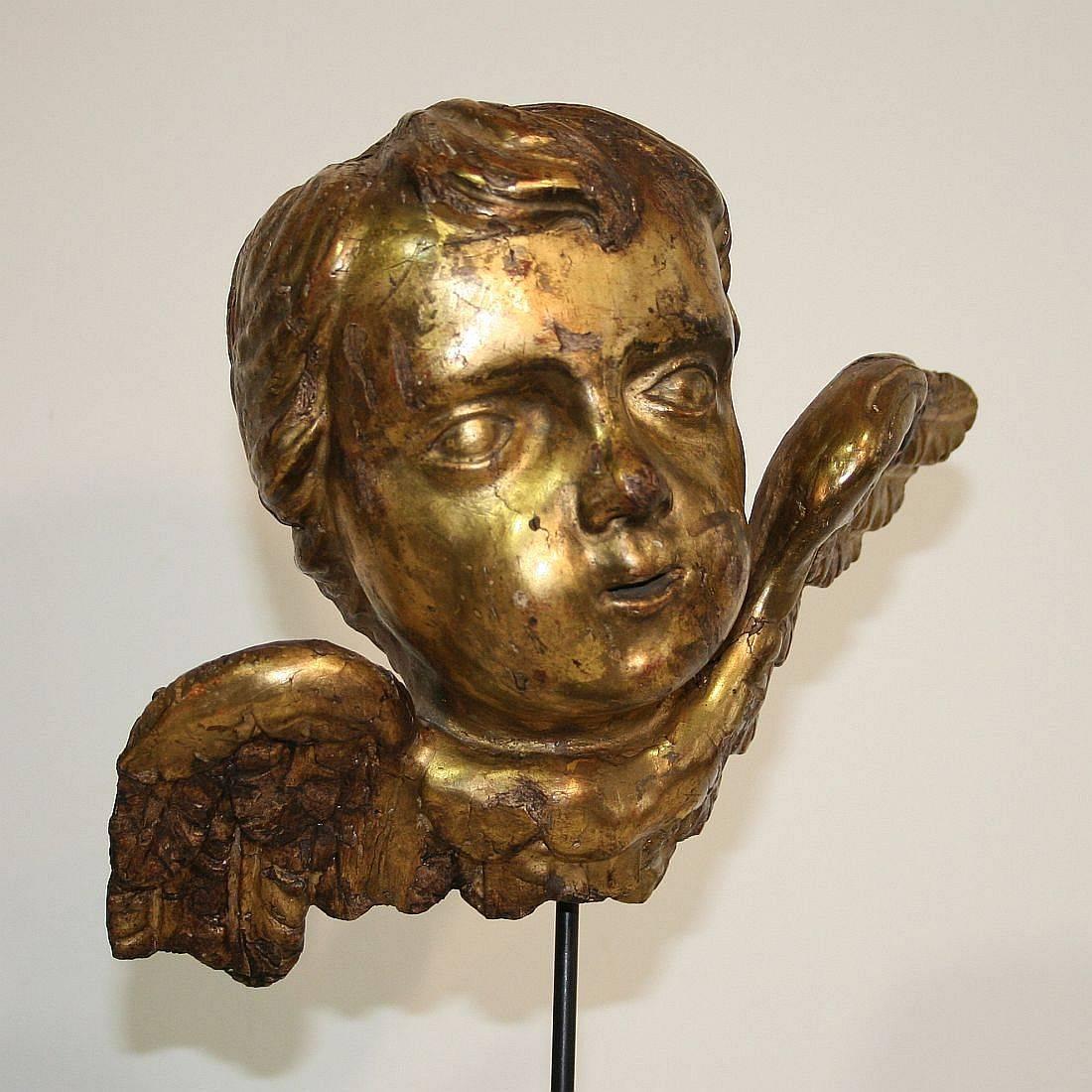 18th Century and Earlier Italian 18th Century Baroque Gilded Angel Heads
