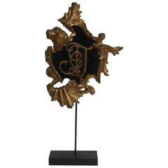 Italian 18th Century Baroque Gilded Coat of Arms with Lion