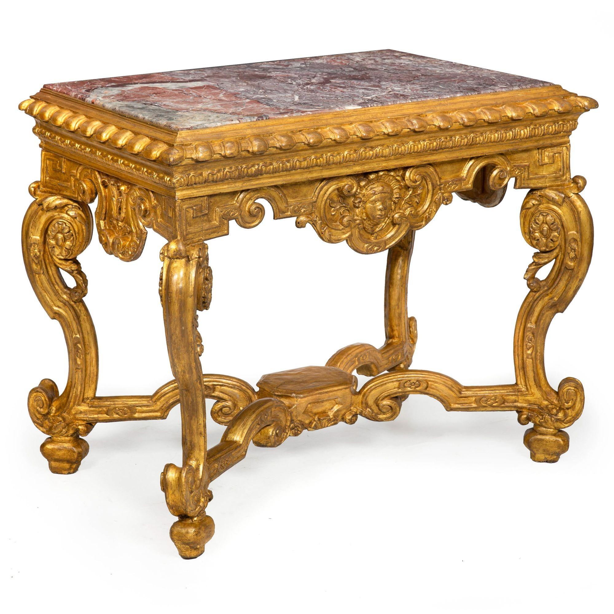 BAROQUE GILTWOOD CONSOLE TABLE
Probably Italian circa 1740

33 9/16