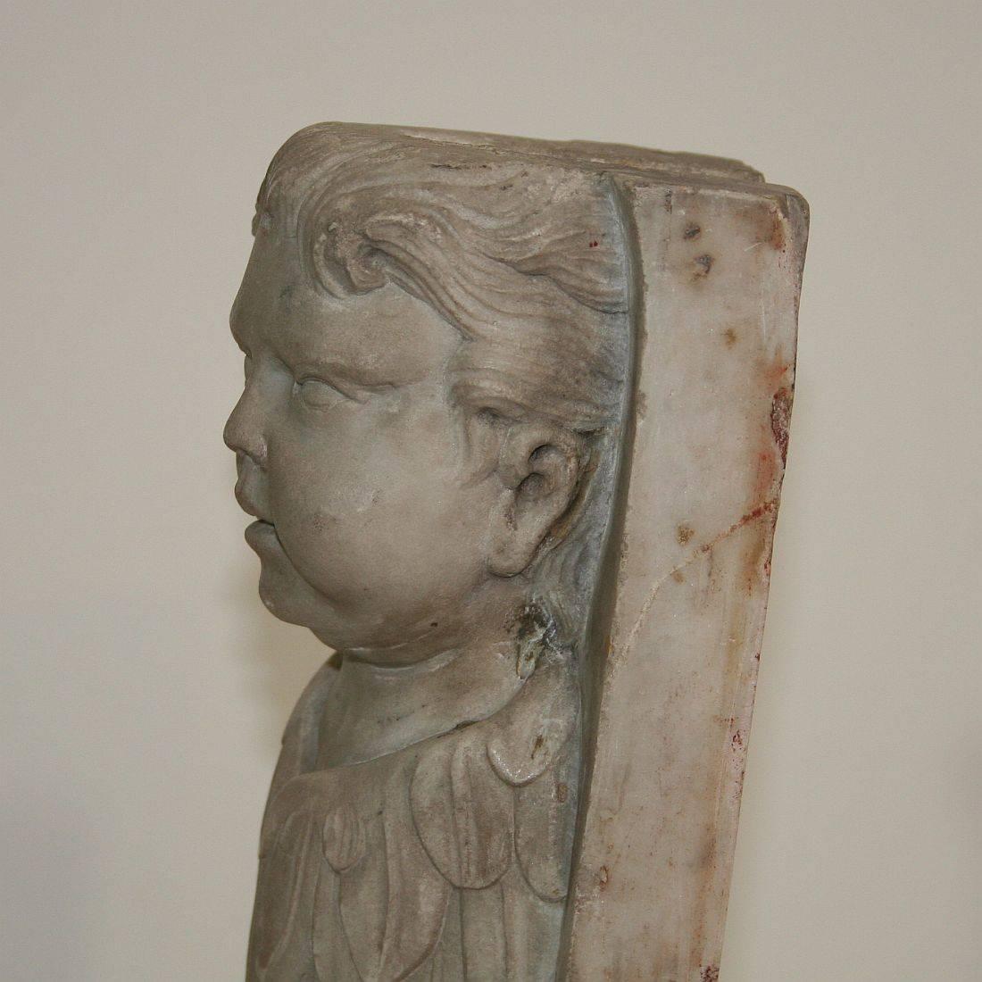 Italian 18th Century Baroque Marble Angel Fragment 5