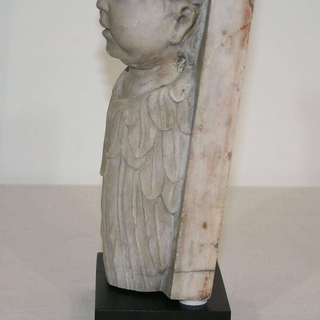 Italian 18th Century Baroque Marble Angel Fragment 10