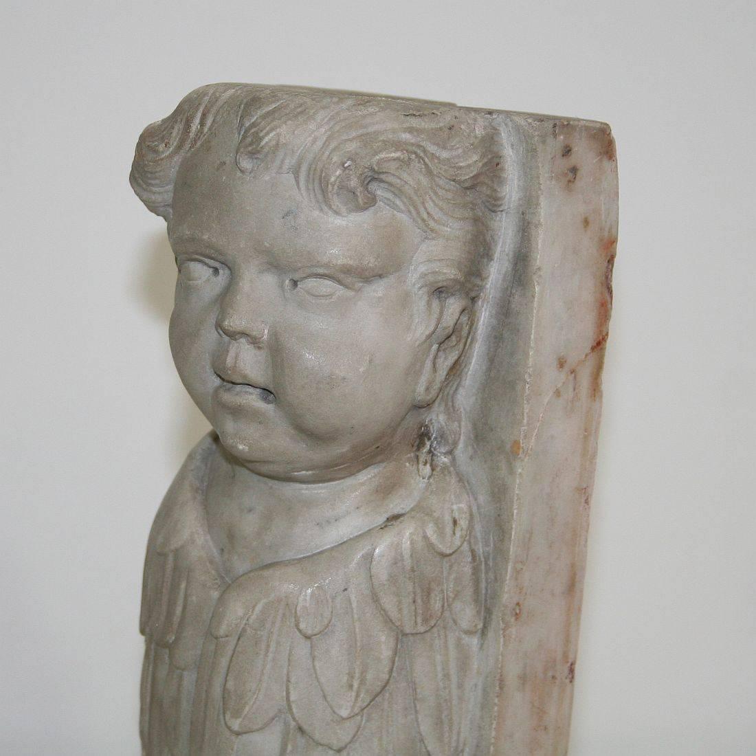 Italian 18th Century Baroque Marble Angel Fragment 3