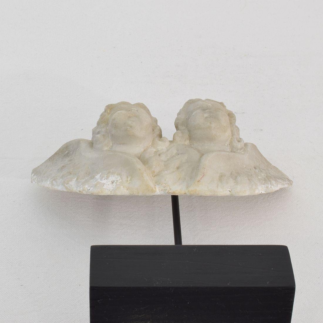 Italian 18th Century Baroque Marble Winged Angel Heads 5