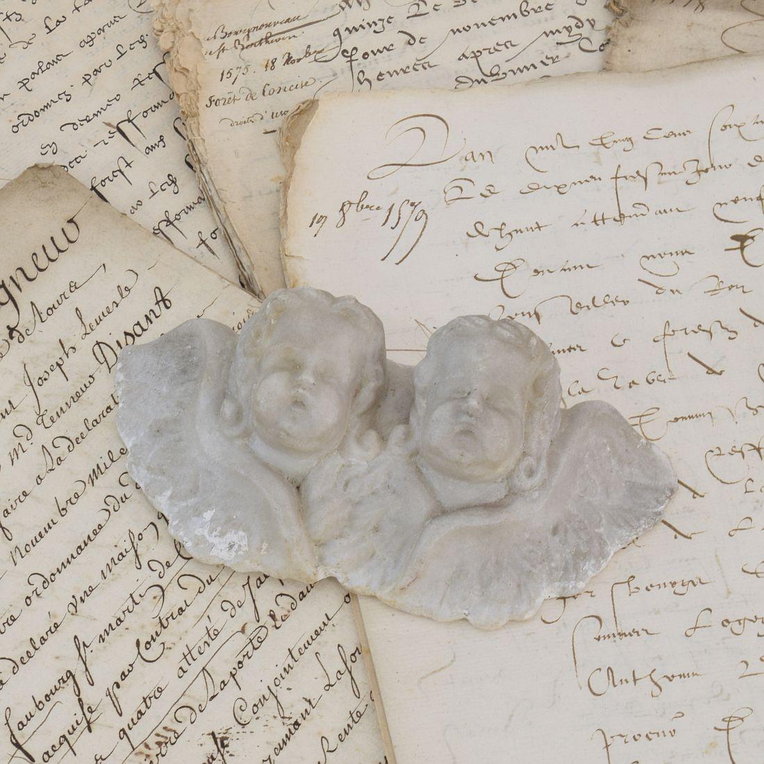 Italian 18th Century Baroque Marble Winged Angel Heads 8