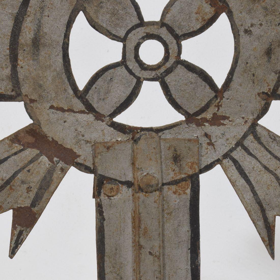 Italian, 18th Century, Baroque Painted Metal Procession Cross For Sale 8