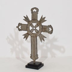 Italian, 18th Century, Baroque Painted Metal Procession Cross