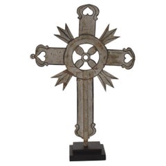 Italian, 18th Century, Baroque Painted Metal Procession Cross