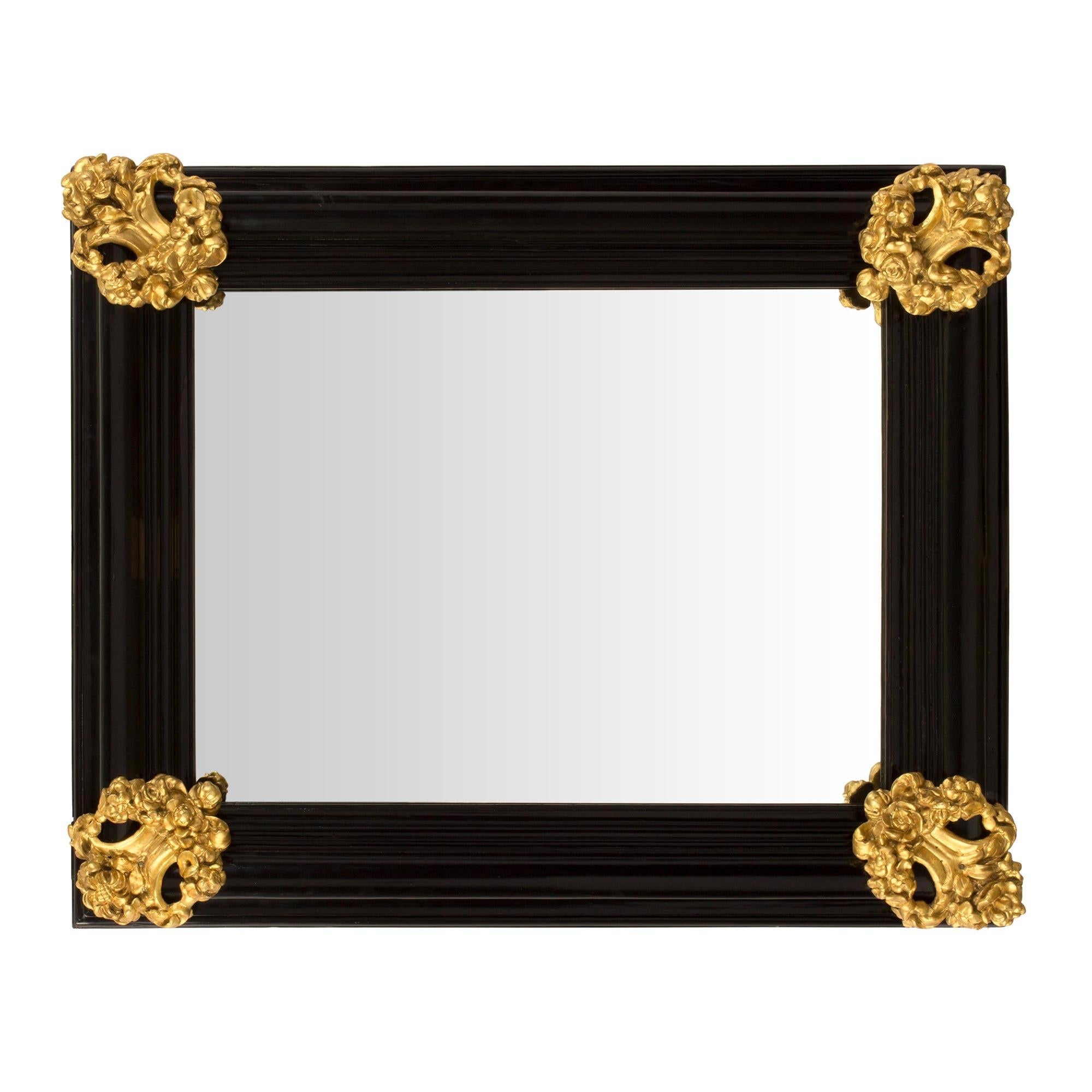 Italian 18th Century Baroque Period Florentine Rectangular Mirror For Sale 1