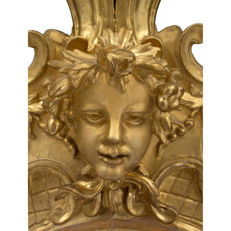 Italian 18th Century Baroque Period Giltwood Mirror For Sale At 1stdibs