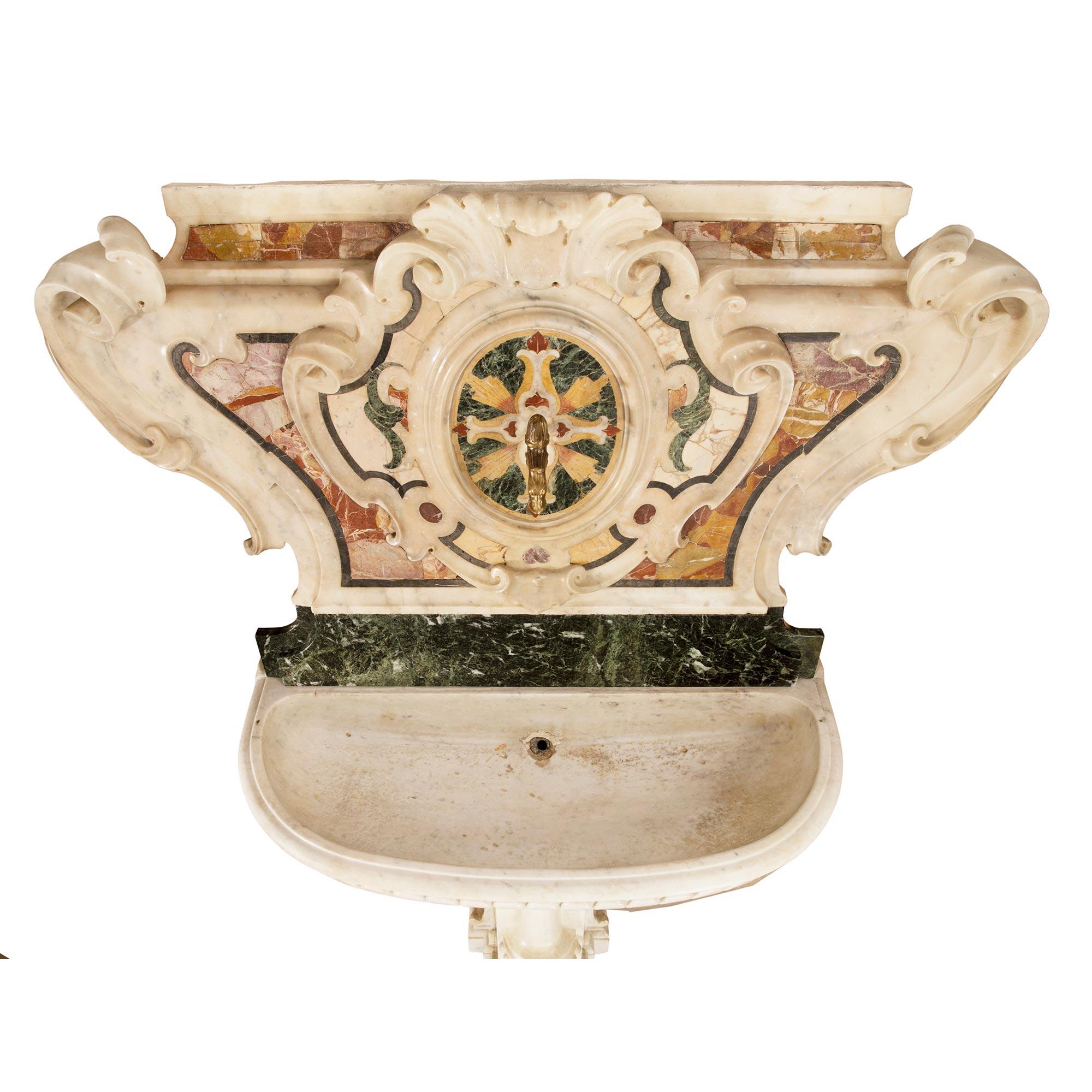 18th Century and Earlier Italian 18th Century Baroque Period Marble Fountain For Sale