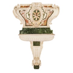 Fontaine en marbre italienne du XVIIIe siècle de style baroque