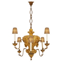 Italian 18th century Baroque Period Mecca and Iron chandelier