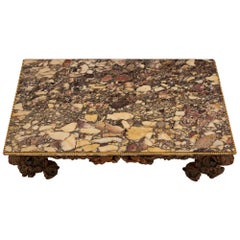 Italian 18th Century Baroque Period Ormolu and Brèche De Medicis Marble Console