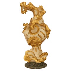 Élément architectural italien du XVIIIe siècle d'époque baroque en bois et bois doré