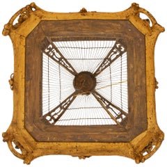 Italian 18th Century Baroque St. Giltwood and Polychrome Birdcage Chandelier