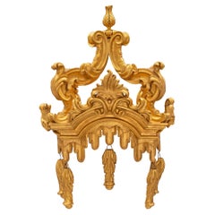 Italian 18th Century Baroque St. Giltwood Canopy