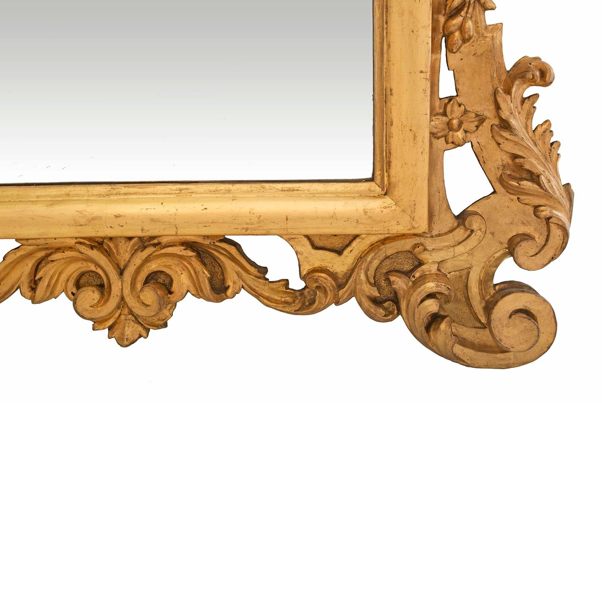Italian 18th Century Baroque Style Giltwood Mirror 3
