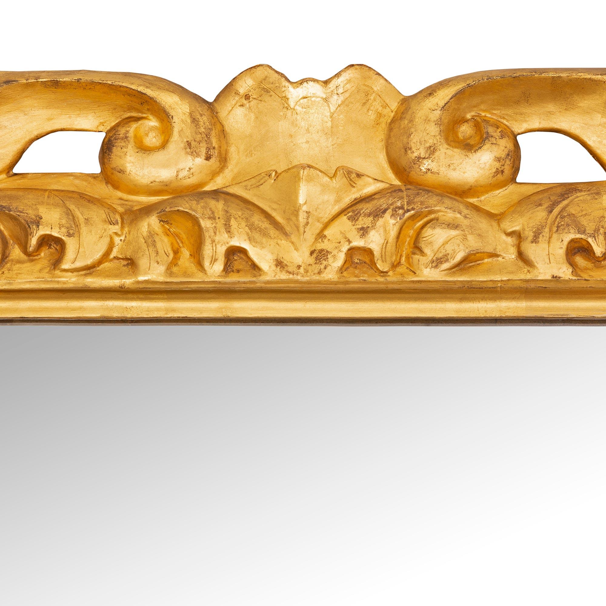 18th Century and Earlier Italian 18th Century Baroque St. Giltwood Mirror from Tuscany For Sale