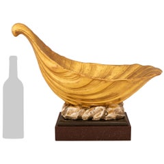 Italian 18th century Baroque st. Silver leaf, and Giltwood centerpiece