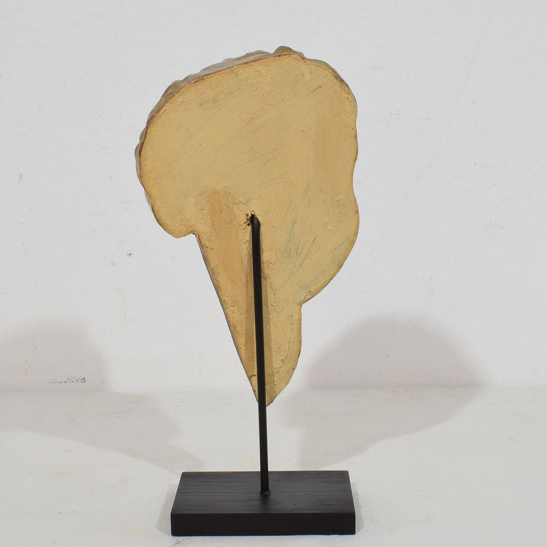 Cabeza de ángel barroca italiana del siglo XVIII tallada en madera dorada Tallado a mano en venta