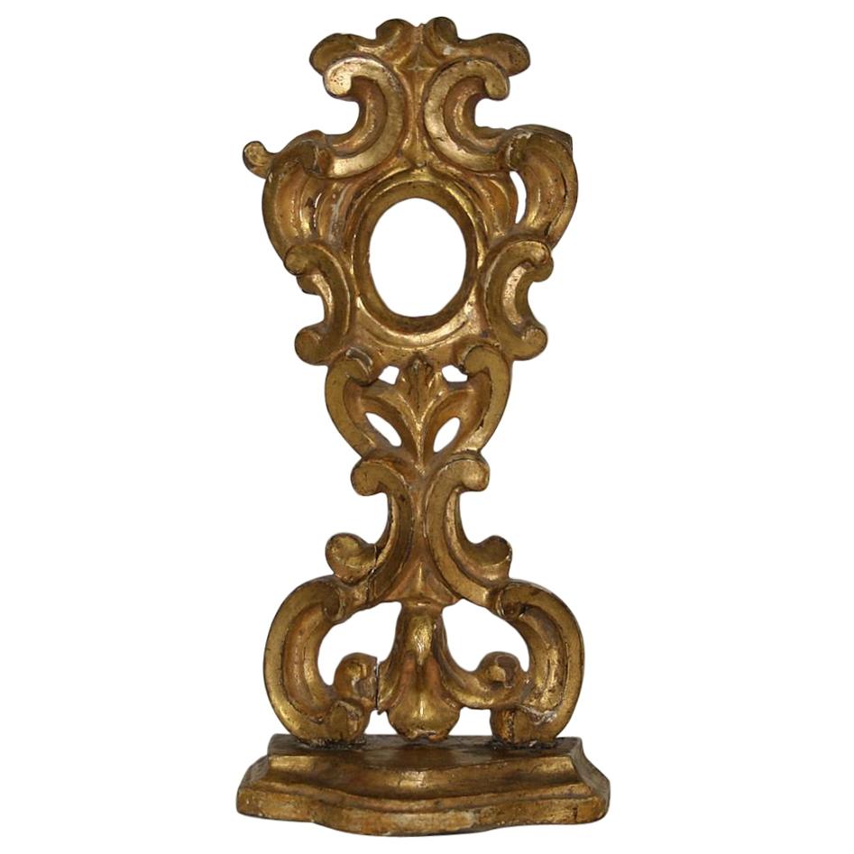 Italian, 18th Century Carved Giltwood Baroque Reliquary