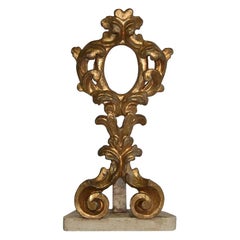 Italian, 18th Century Carved Giltwood Baroque Reliquary