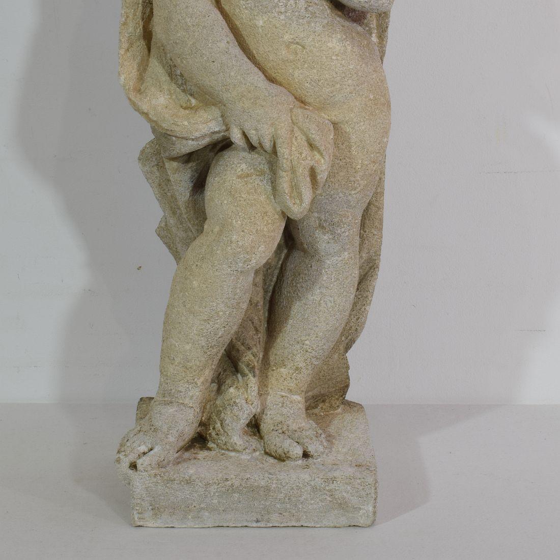Italian 18th Century Carved Limestone Angel Cherub 5