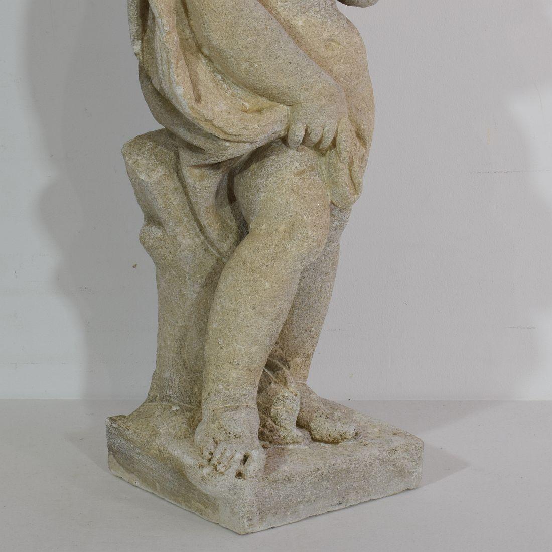 Italian 18th Century Carved Limestone Angel Cherub 6