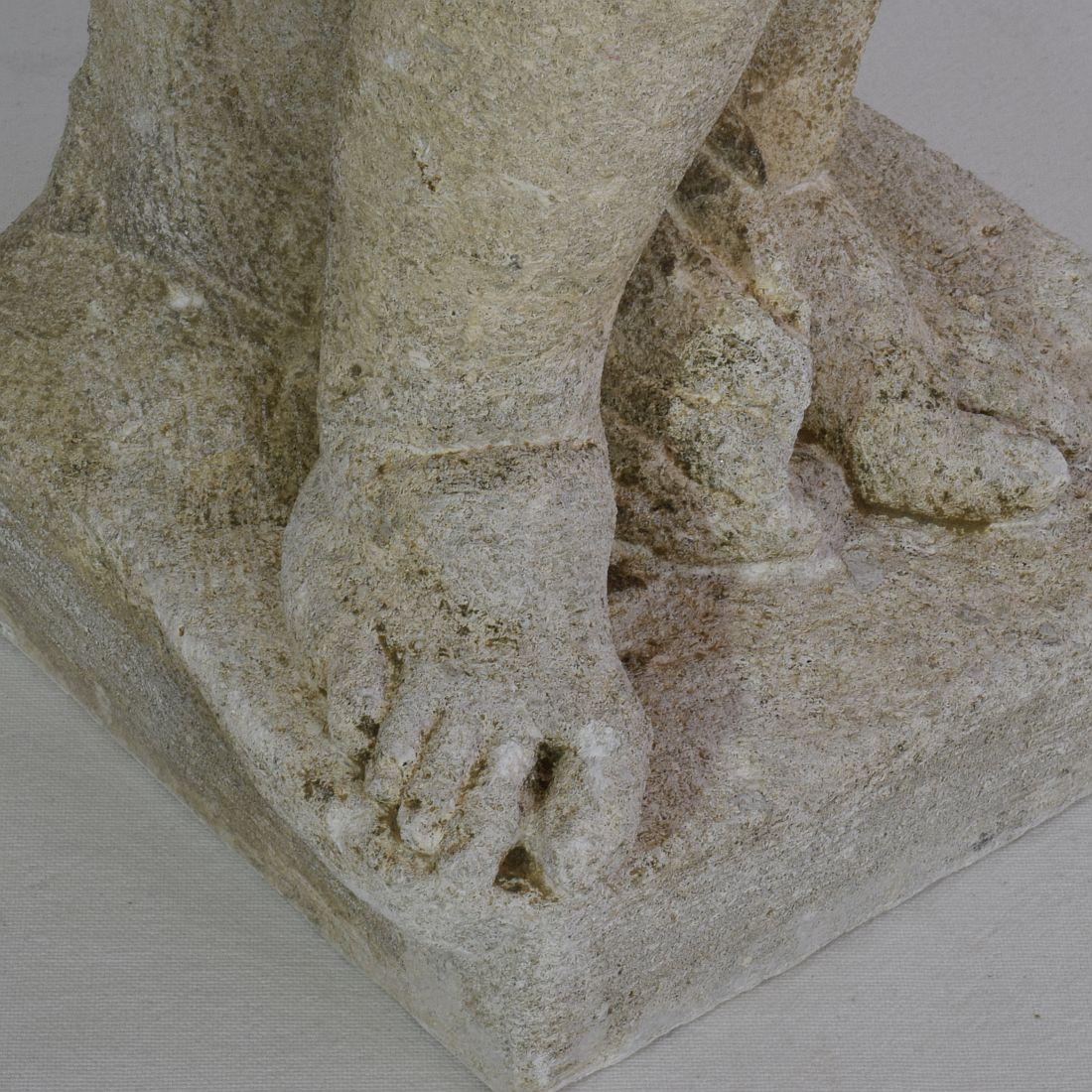 Italian 18th Century Carved Limestone Angel Cherub 11