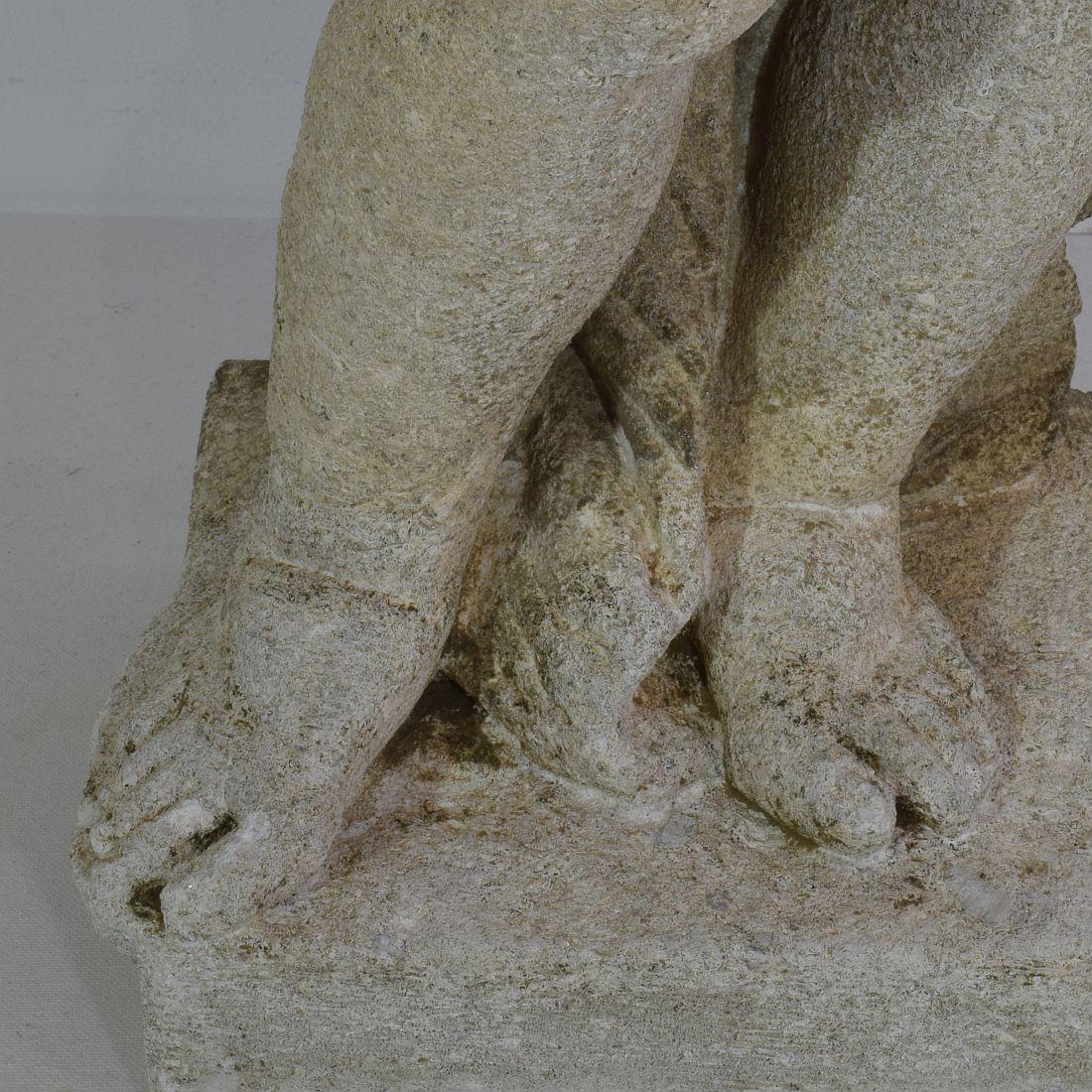 Italian 18th Century Carved Limestone Angel Cherub 12