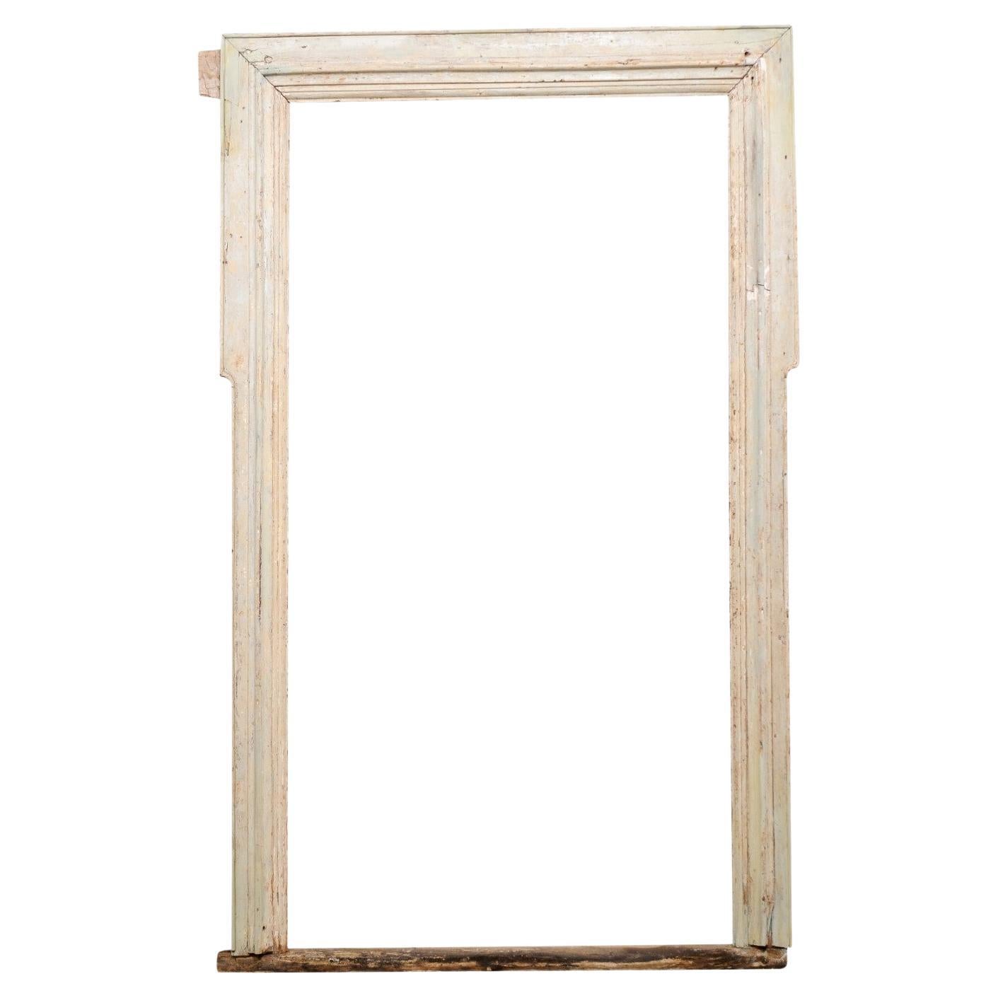 Italienisch 18. Jahrhundert geschnitzt & gemalt Wood Interior Doorway Casement im Angebot