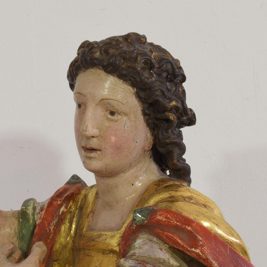 Italian 18th Century Carved Wooden Angel Bust 8
