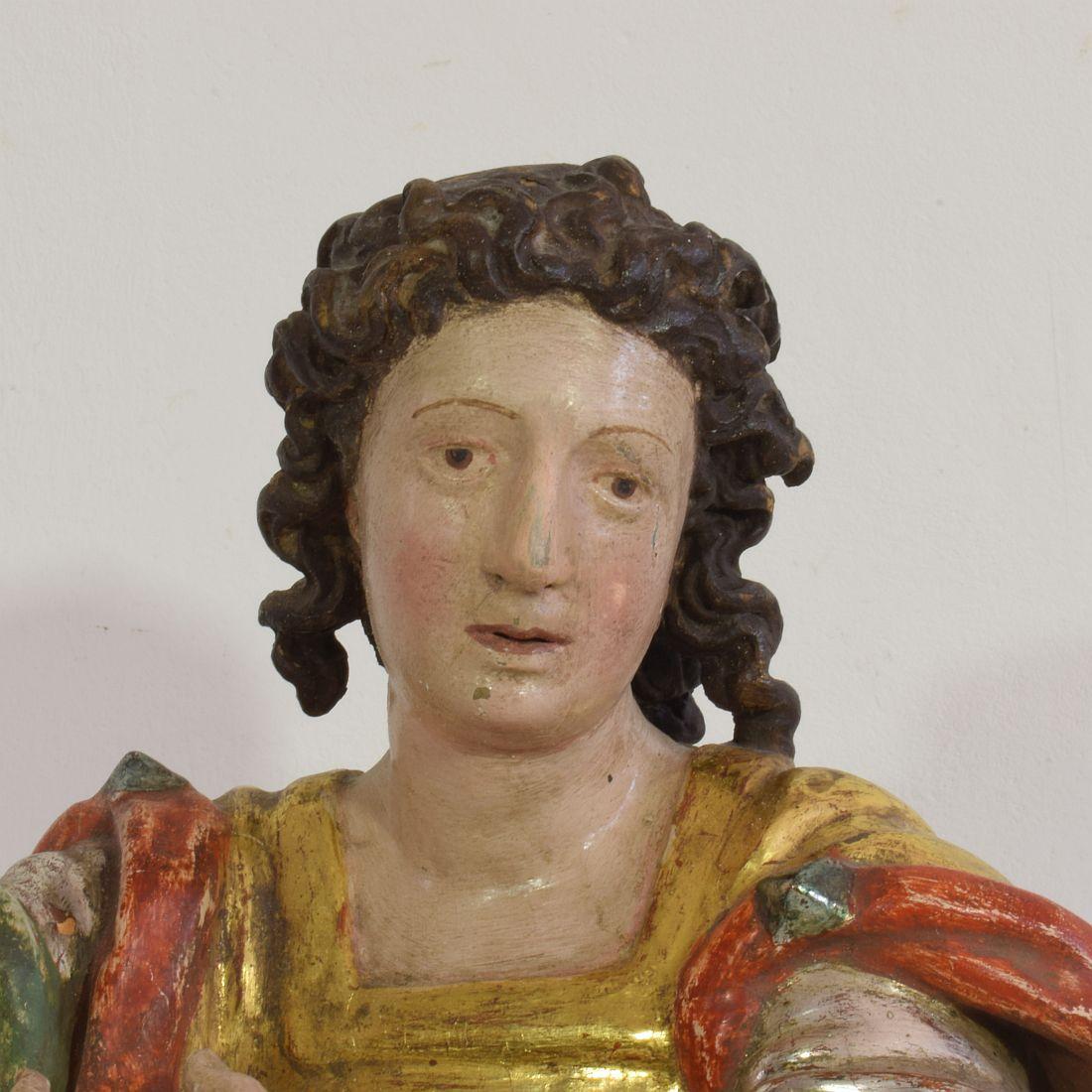 Italian 18th Century Carved Wooden Angel Bust 9