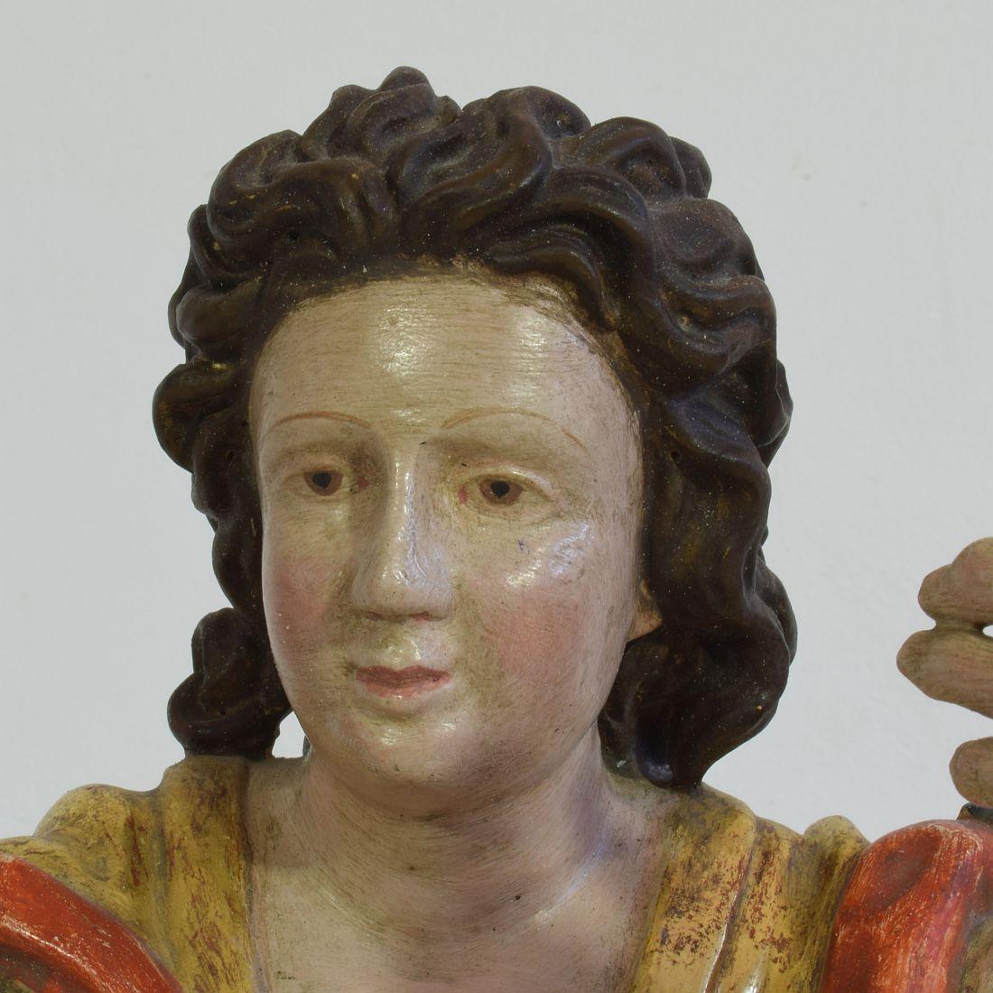 Italian 18th Century Carved Wooden Angel Bust 8